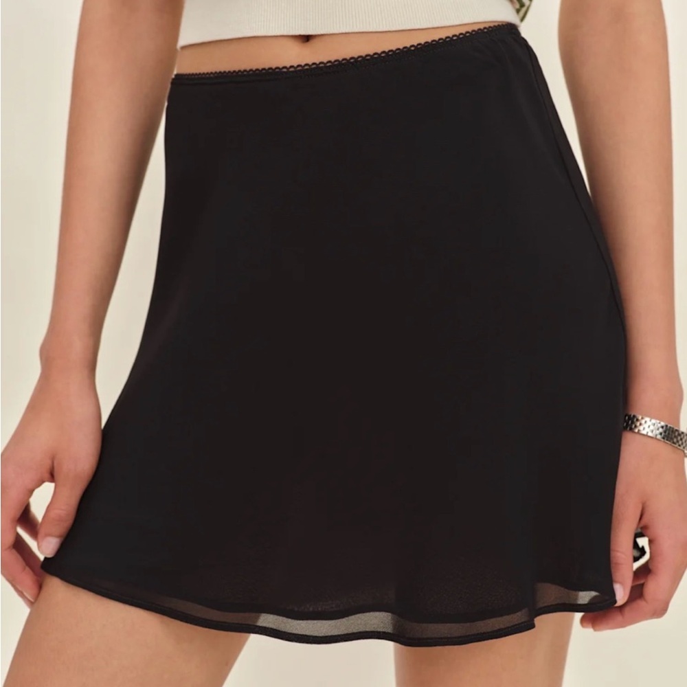 Reformation Black A-Line Mini Skirt